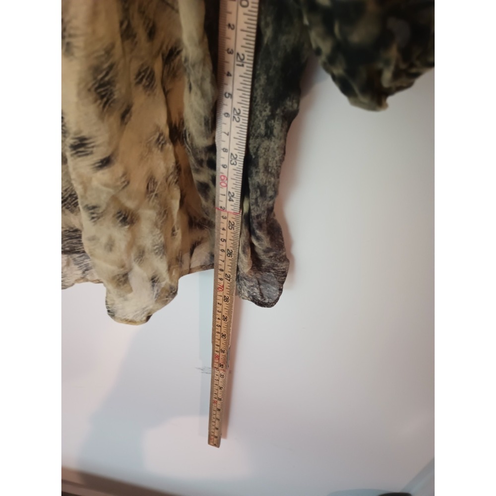 Dana Buchman Animal Leopard Print Top Size 2 Fits Medium Large Sheer Boho Blouse - Picture 3 of 7